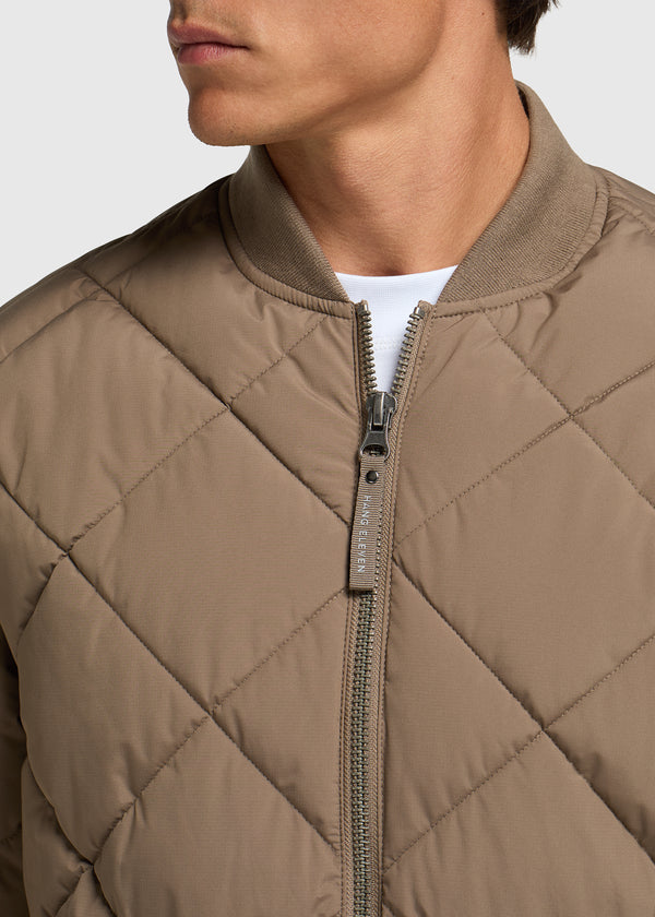 Quilted Bomber Jacket - Dark Sand