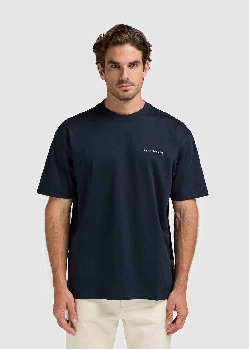 T-shirt structuré - Bleu marine