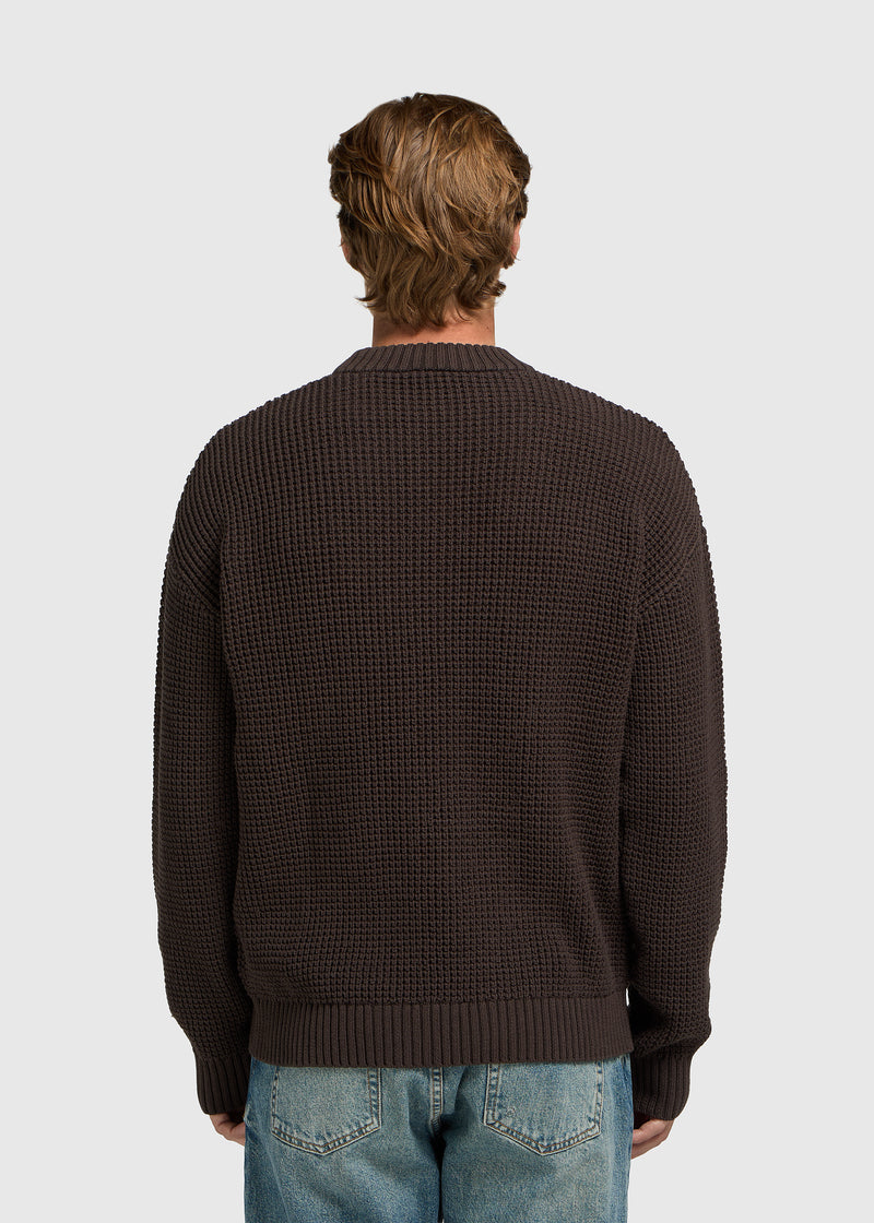 Clean Waffle Knit - Dark Brown