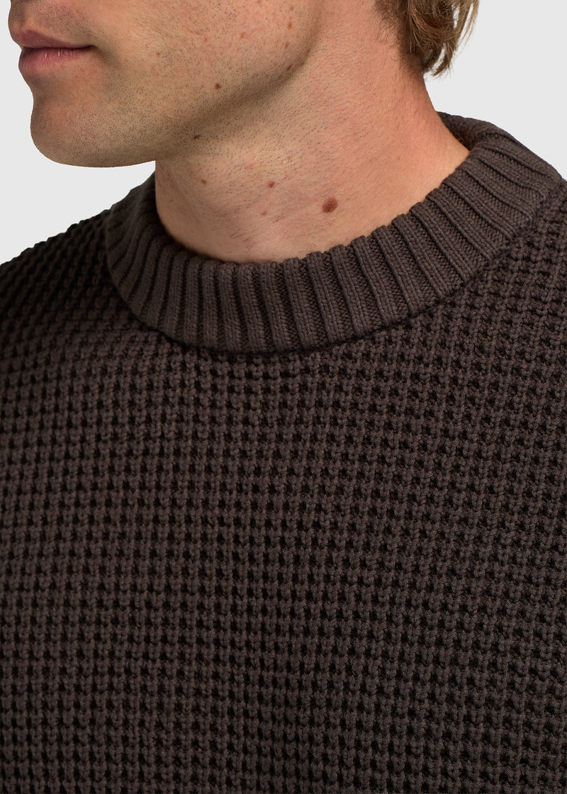 Clean Waffle Knit - Dark Brown