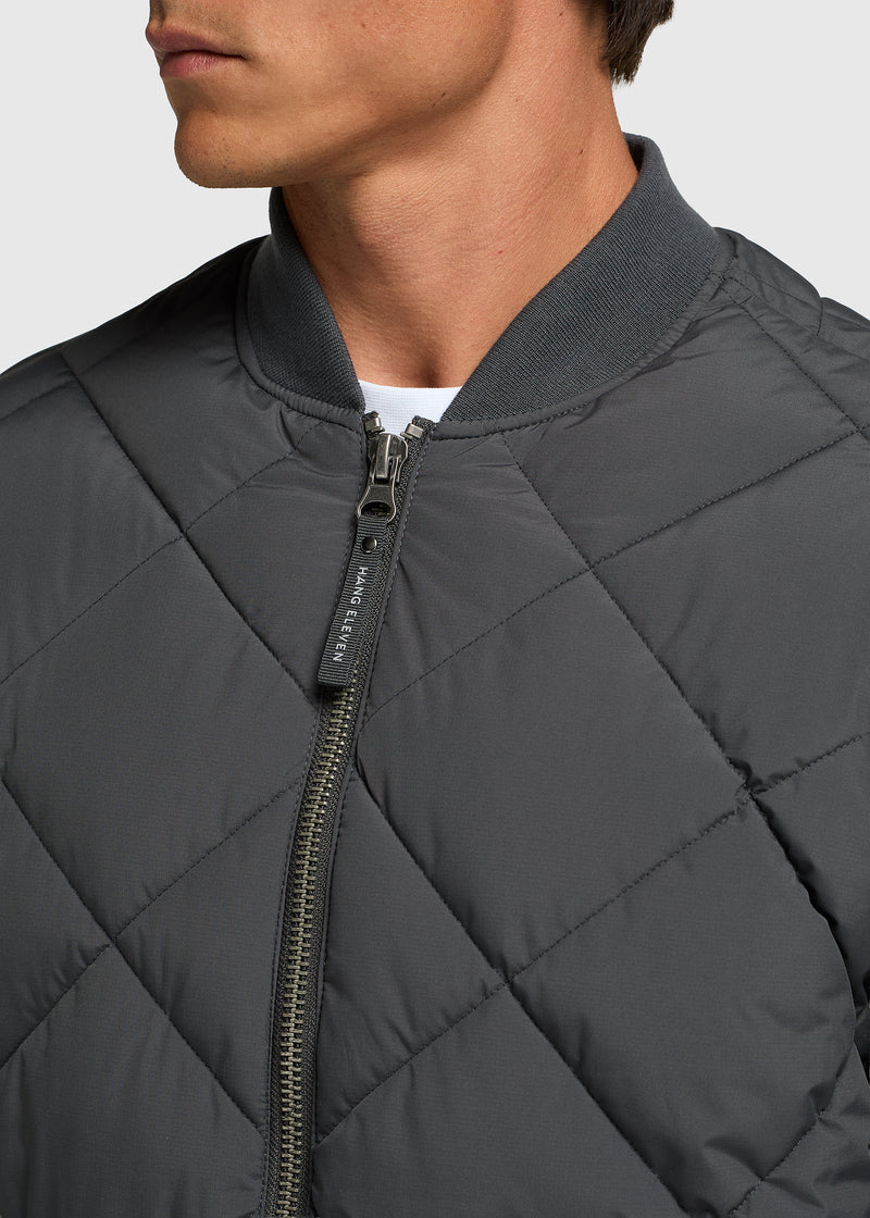Quilted Bomber Jacket - Anthracite