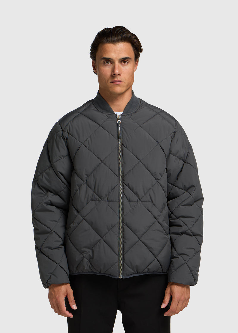 Quilted Bomber Jacket - Anthracite