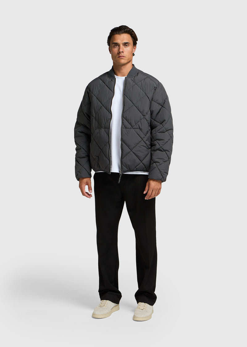 Quilted Bomber Jacket - Anthracite