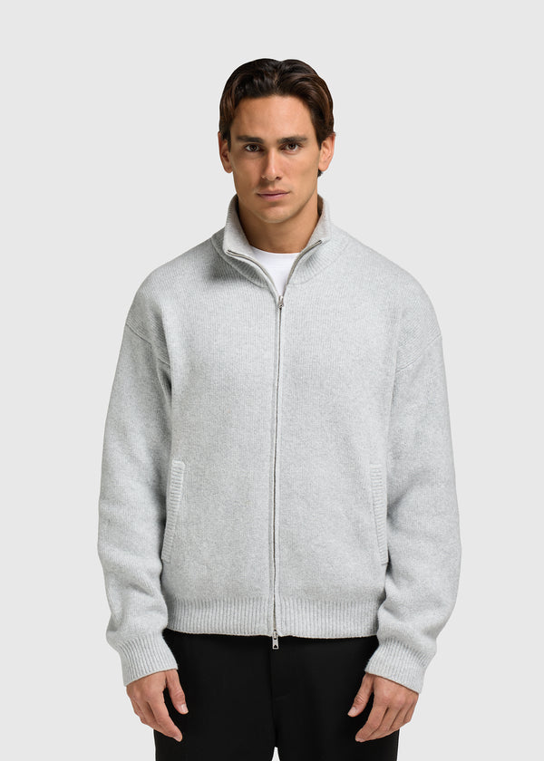 Knitted Full Zip - Grey Melee