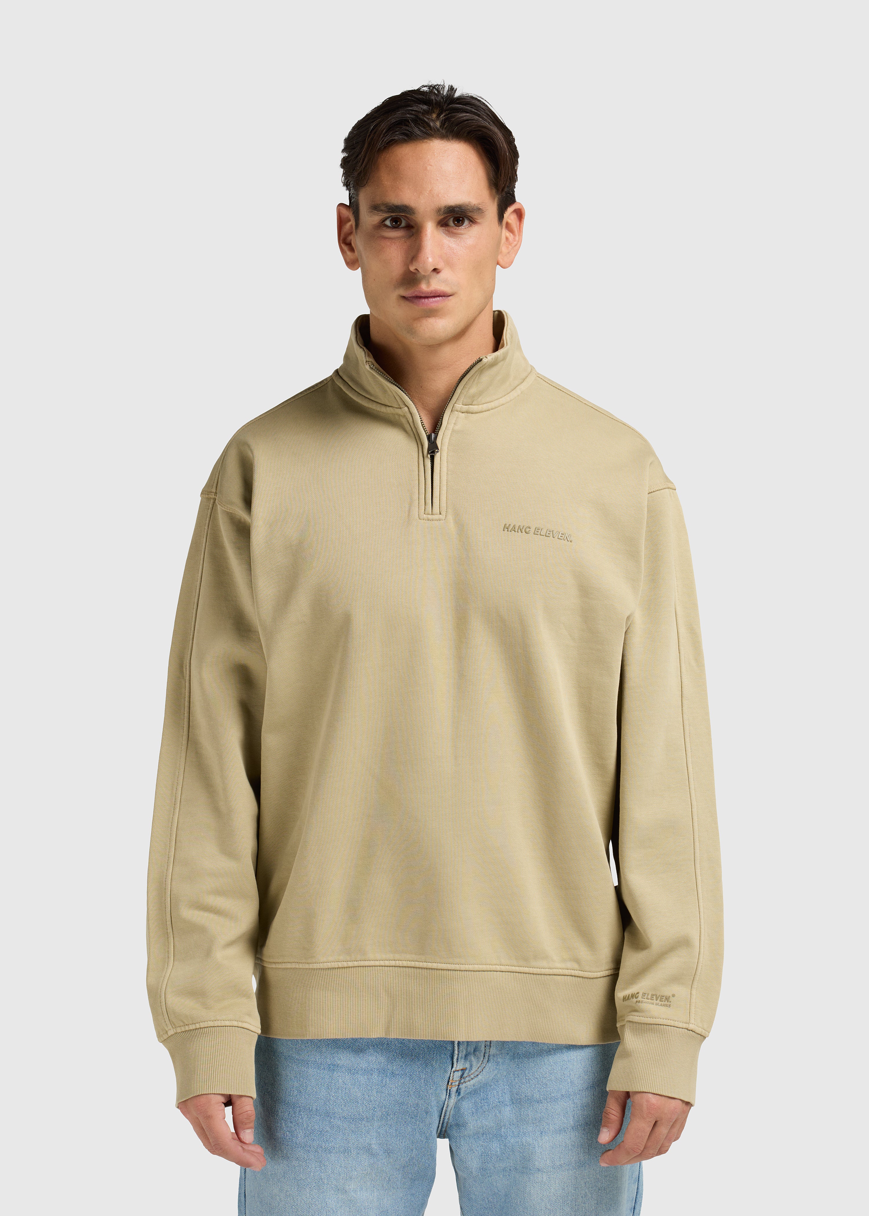 Premium Blanks Half Zip - Slate Green