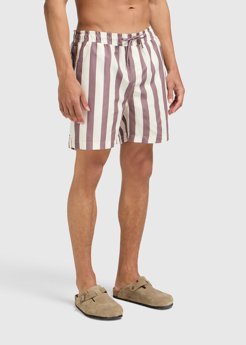 Stripe Swim Short - Mauve