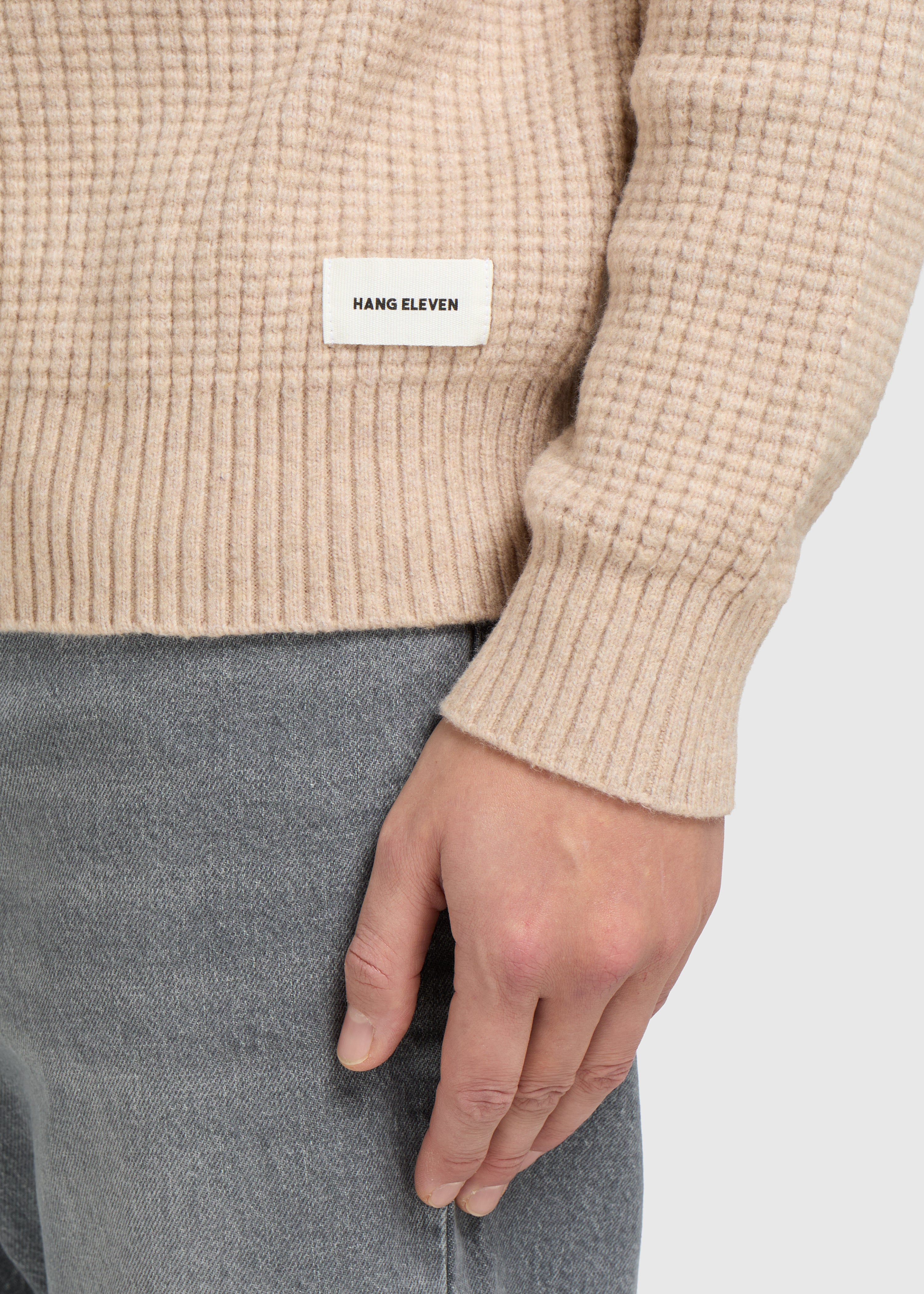 Soft Waffle Crewneck - Dark Sand