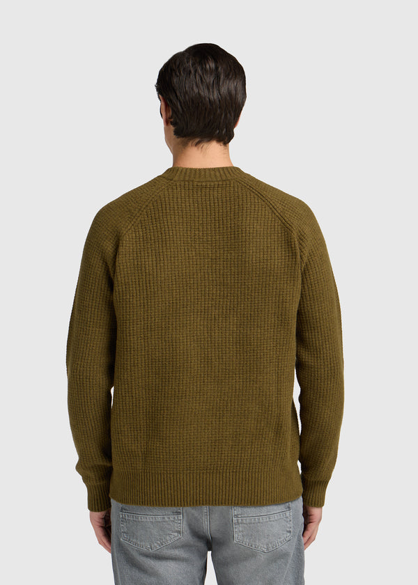 Soft Waffle Crewneck - Dark Green
