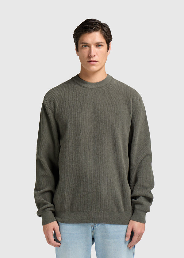 Structure Knit Crewneck - Dark Green