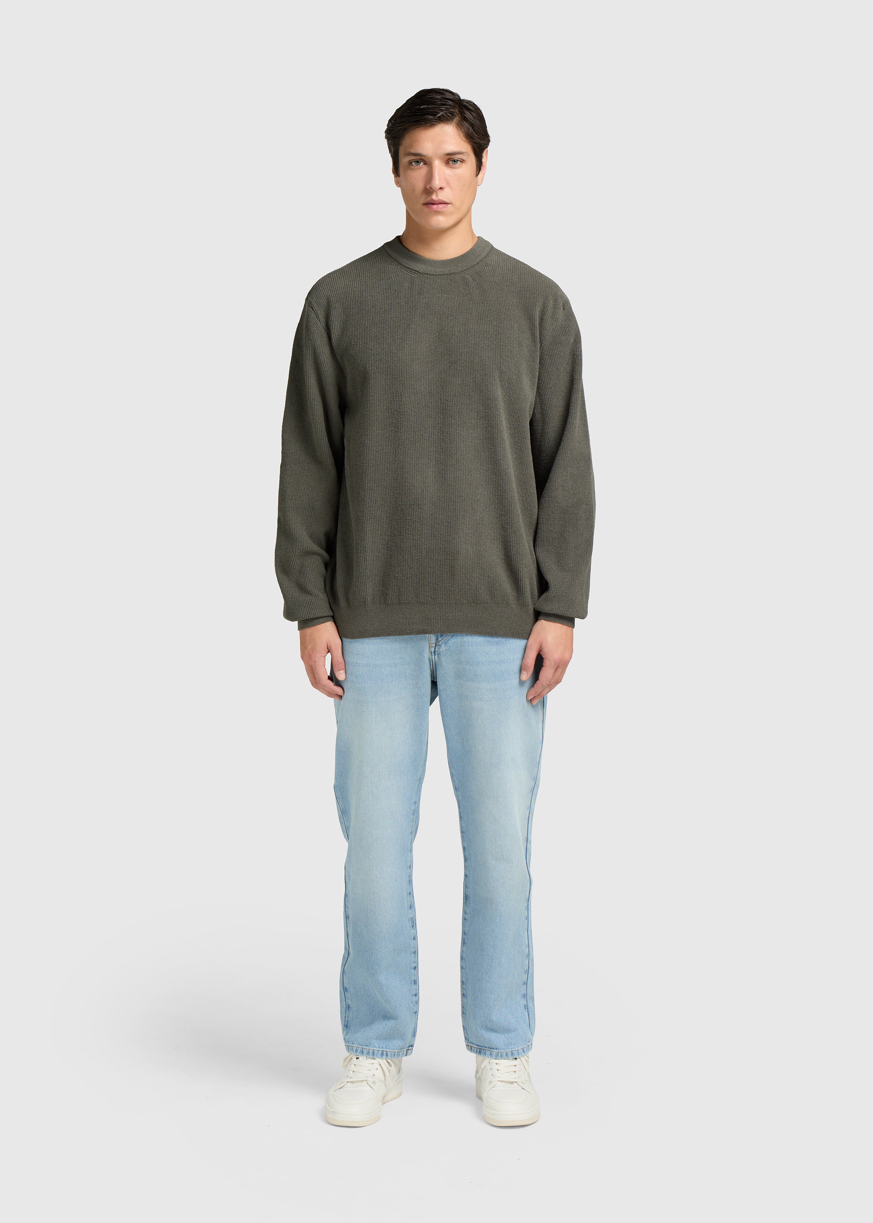 Structure Knit Crewneck - Dark Green