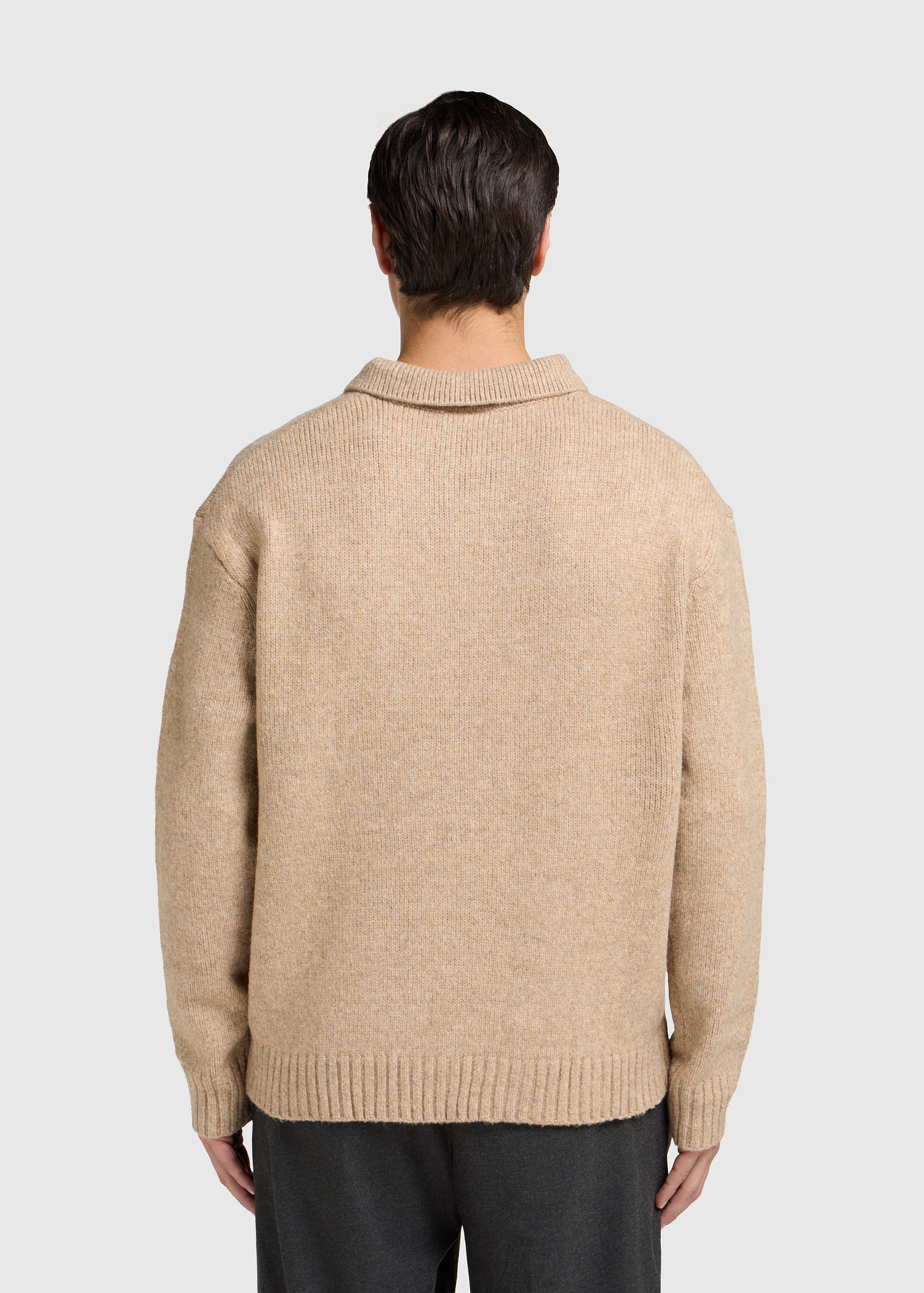 Heavy Knit Polo - Dark Sand