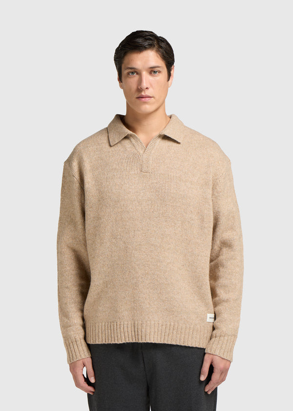 Heavy Knit Polo - Dark Sand