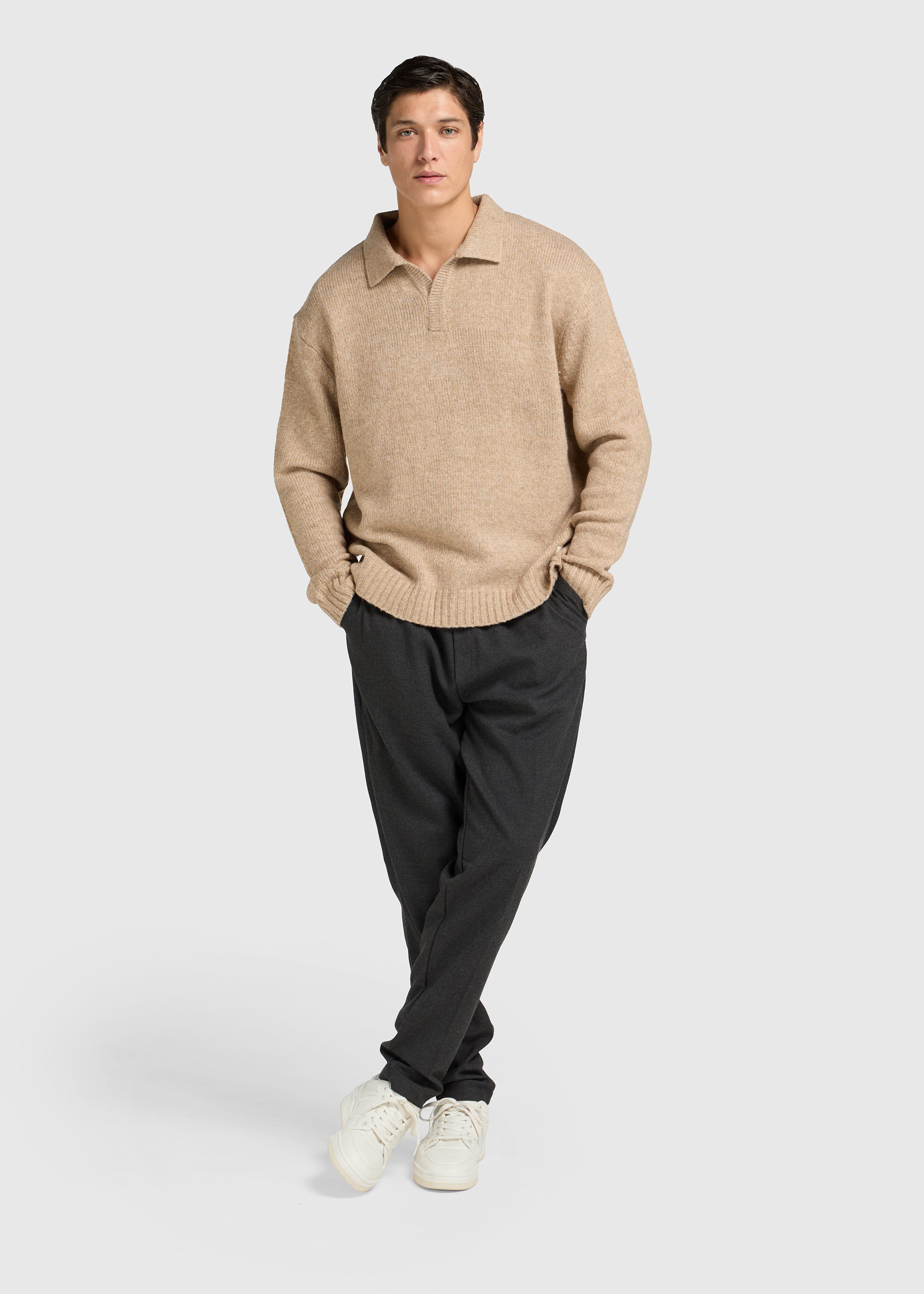Heavy Knit Polo - Dark Sand