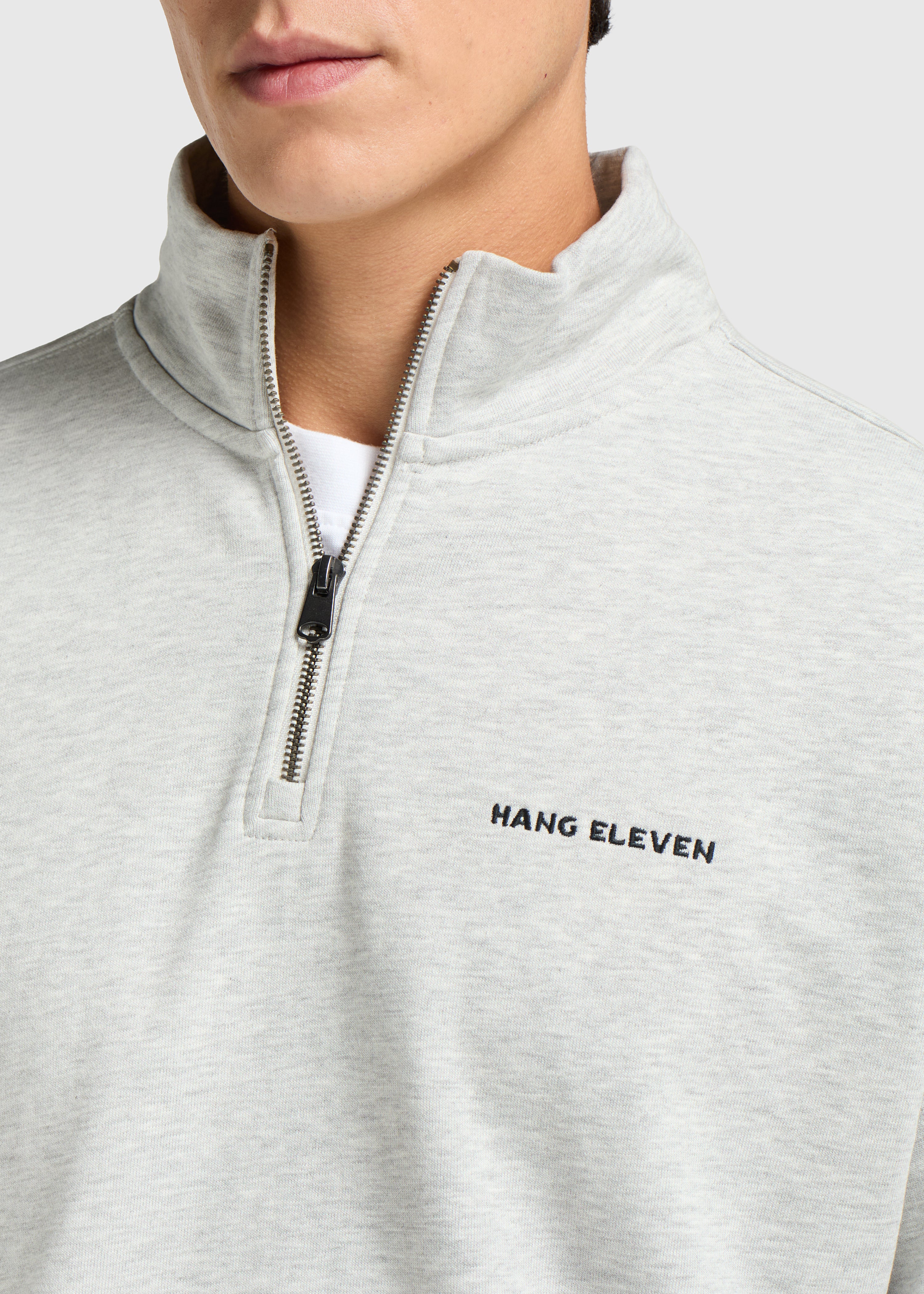 Half Zip Sweater - Grey Melee