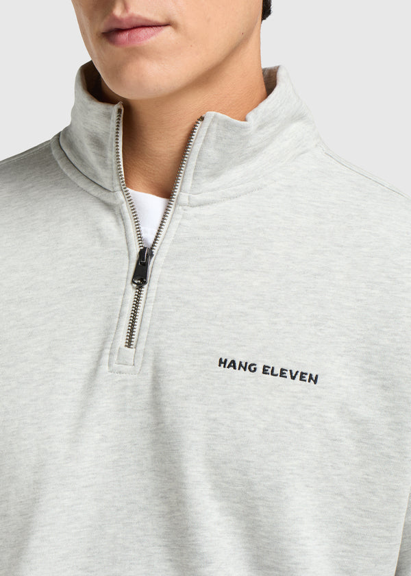 Half Zip Sweater - Grey Melee