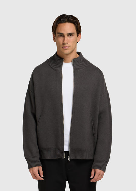 Knitted Full Zip Vest - Anthracite