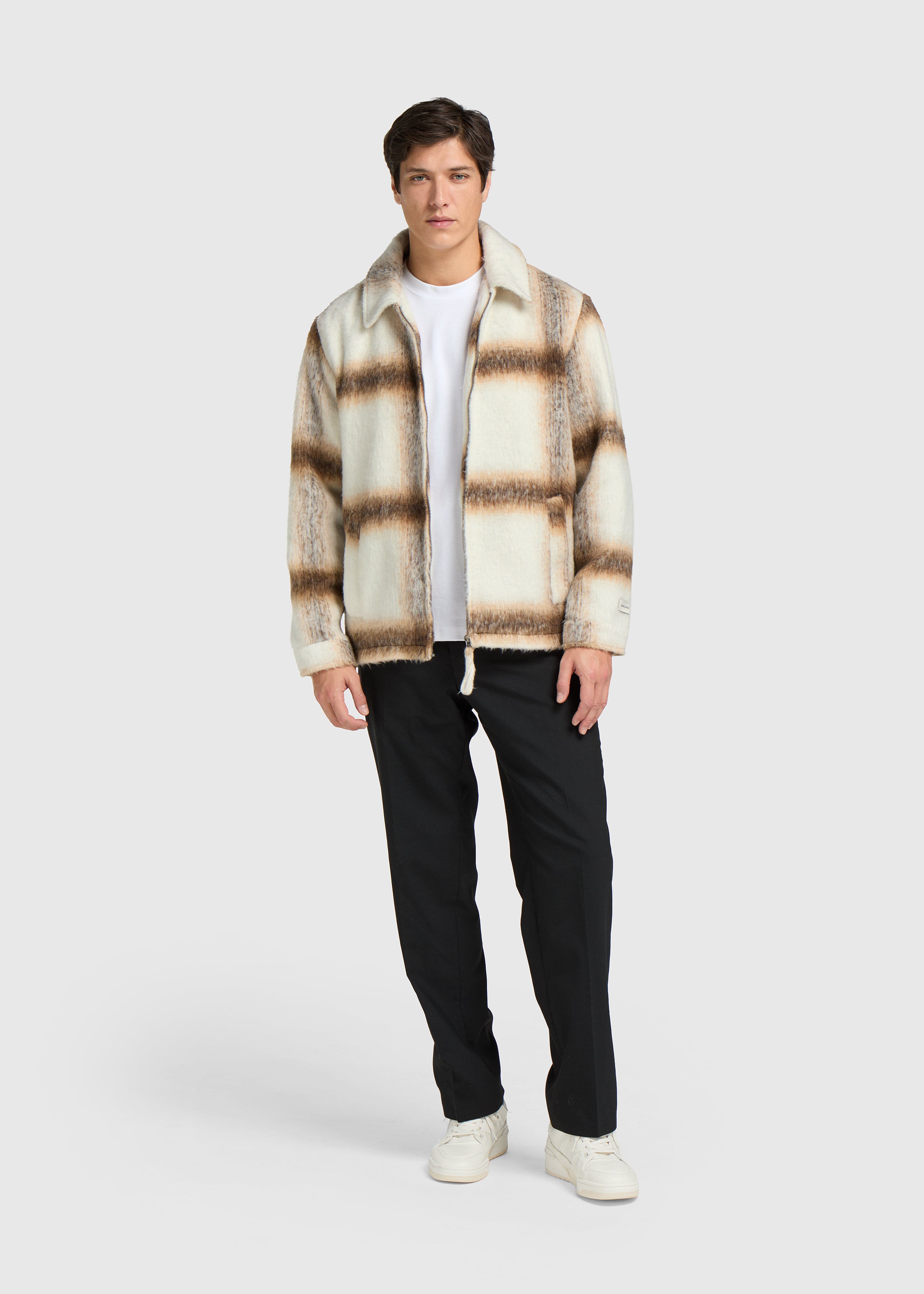 Hairy Check Jacket - Sand