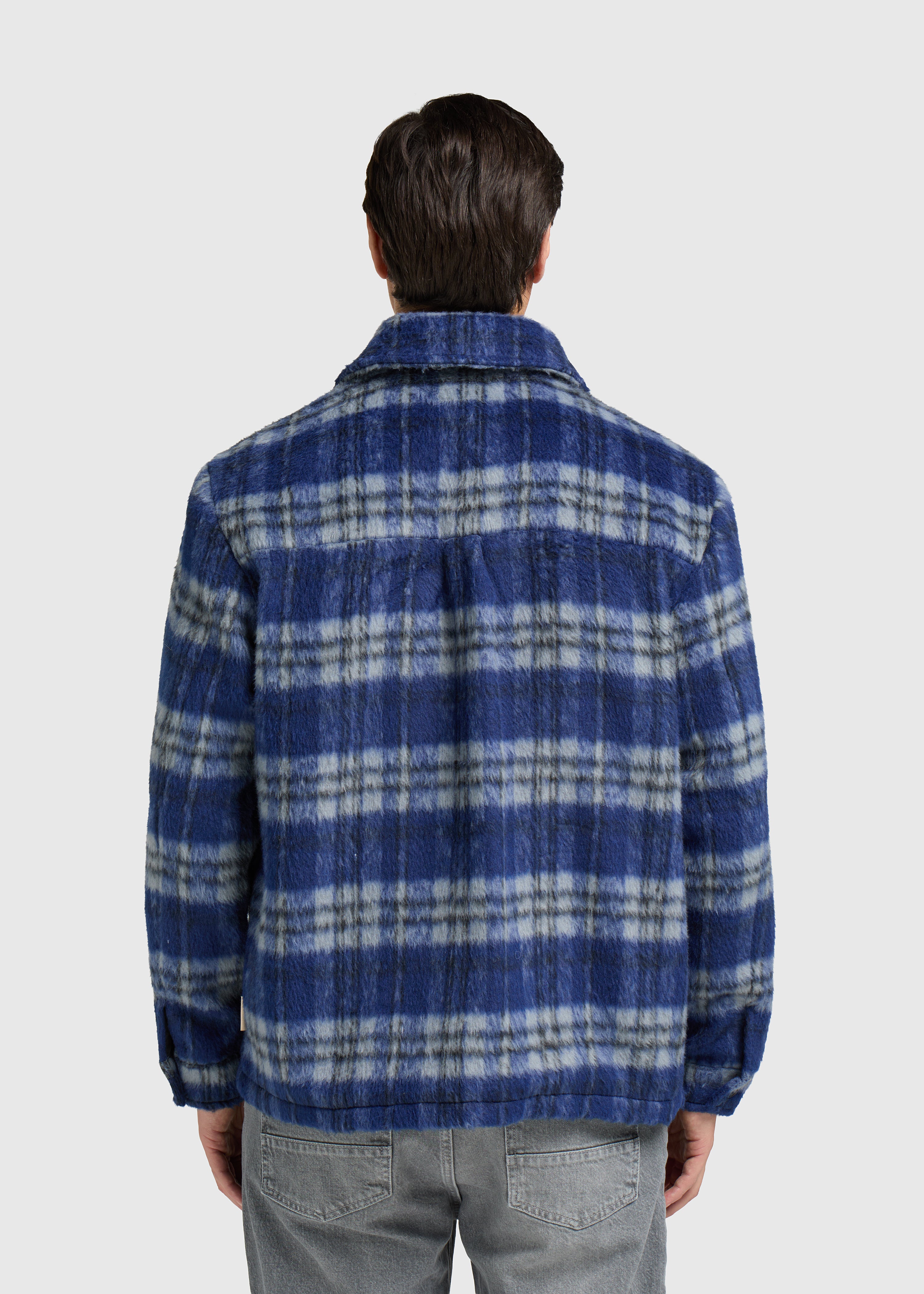 Hairy Check Jacket - Navy