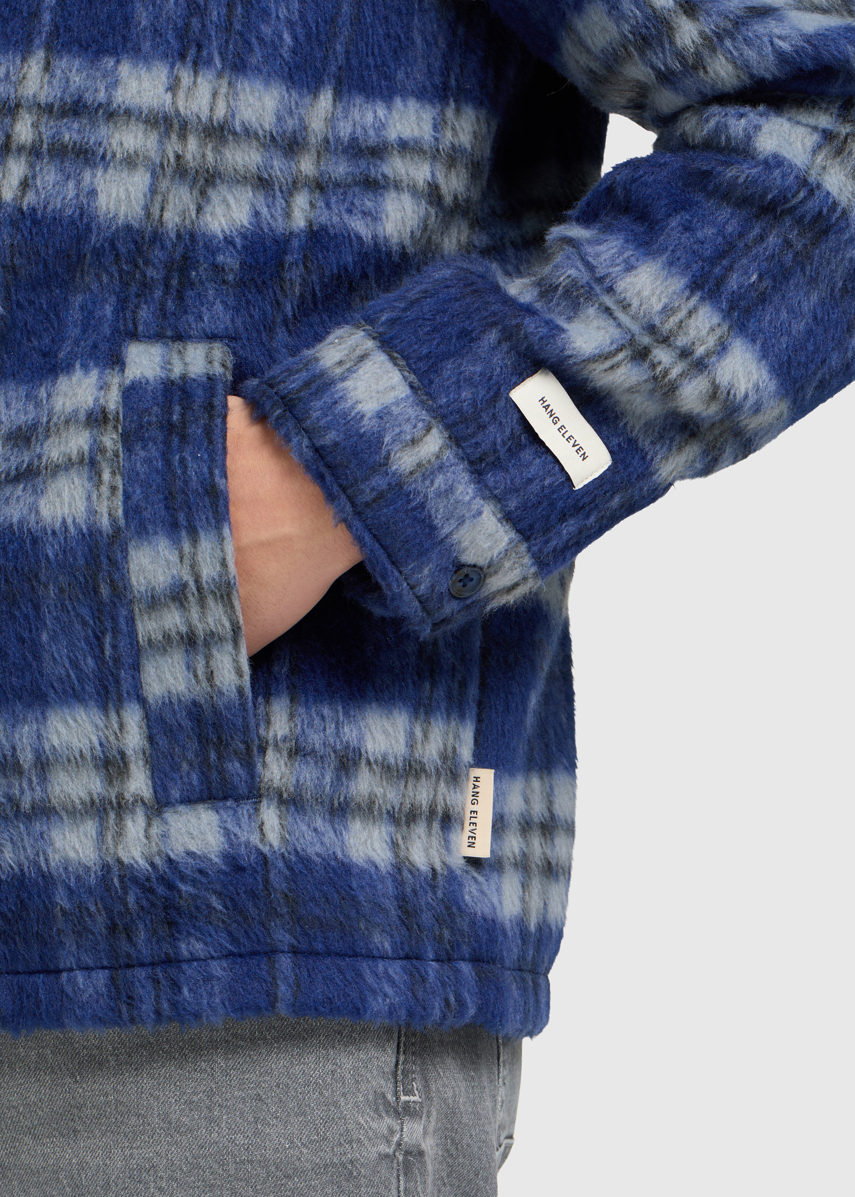 Hairy Check Jacket - Navy