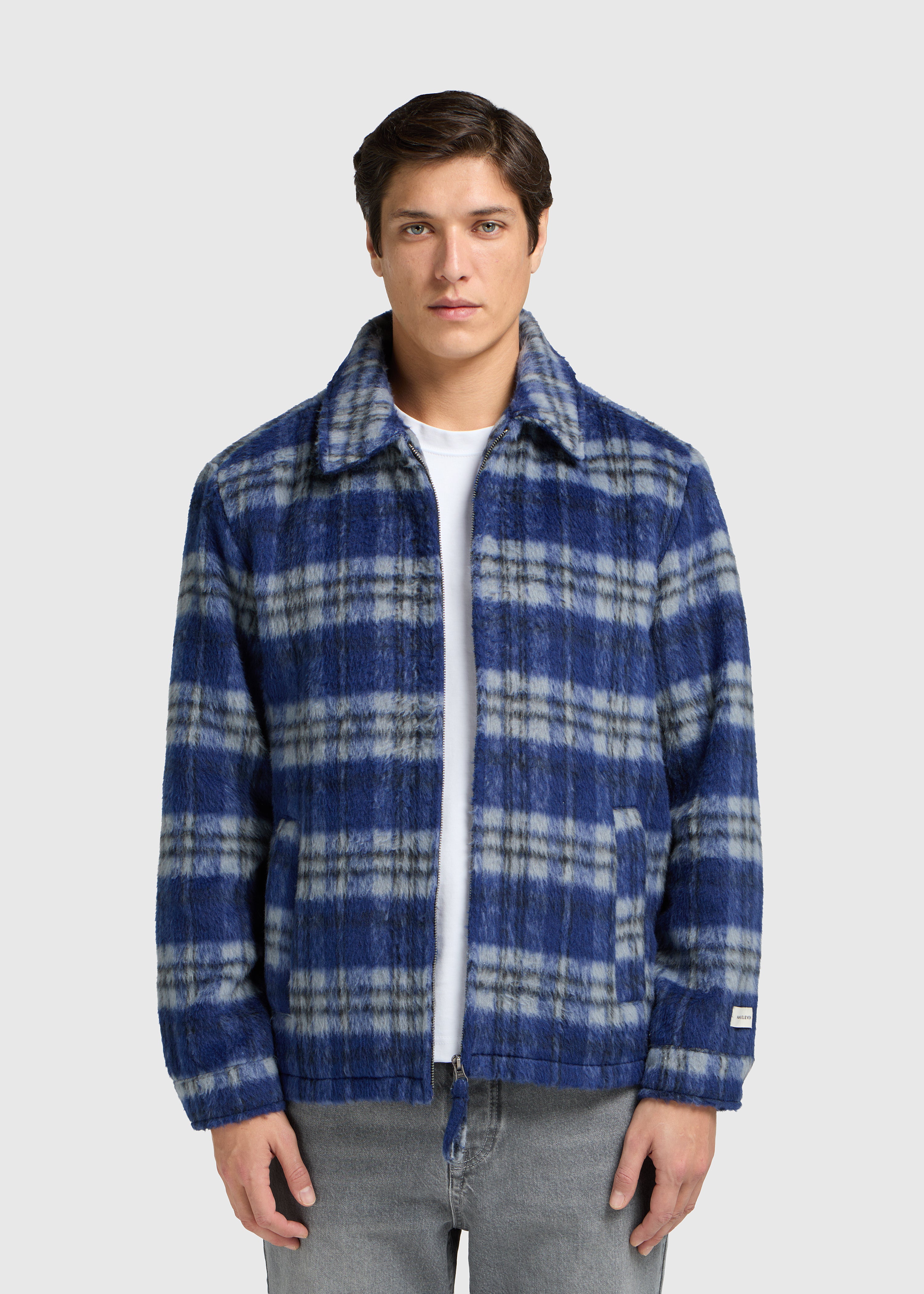 Hairy Check Jacket - Navy