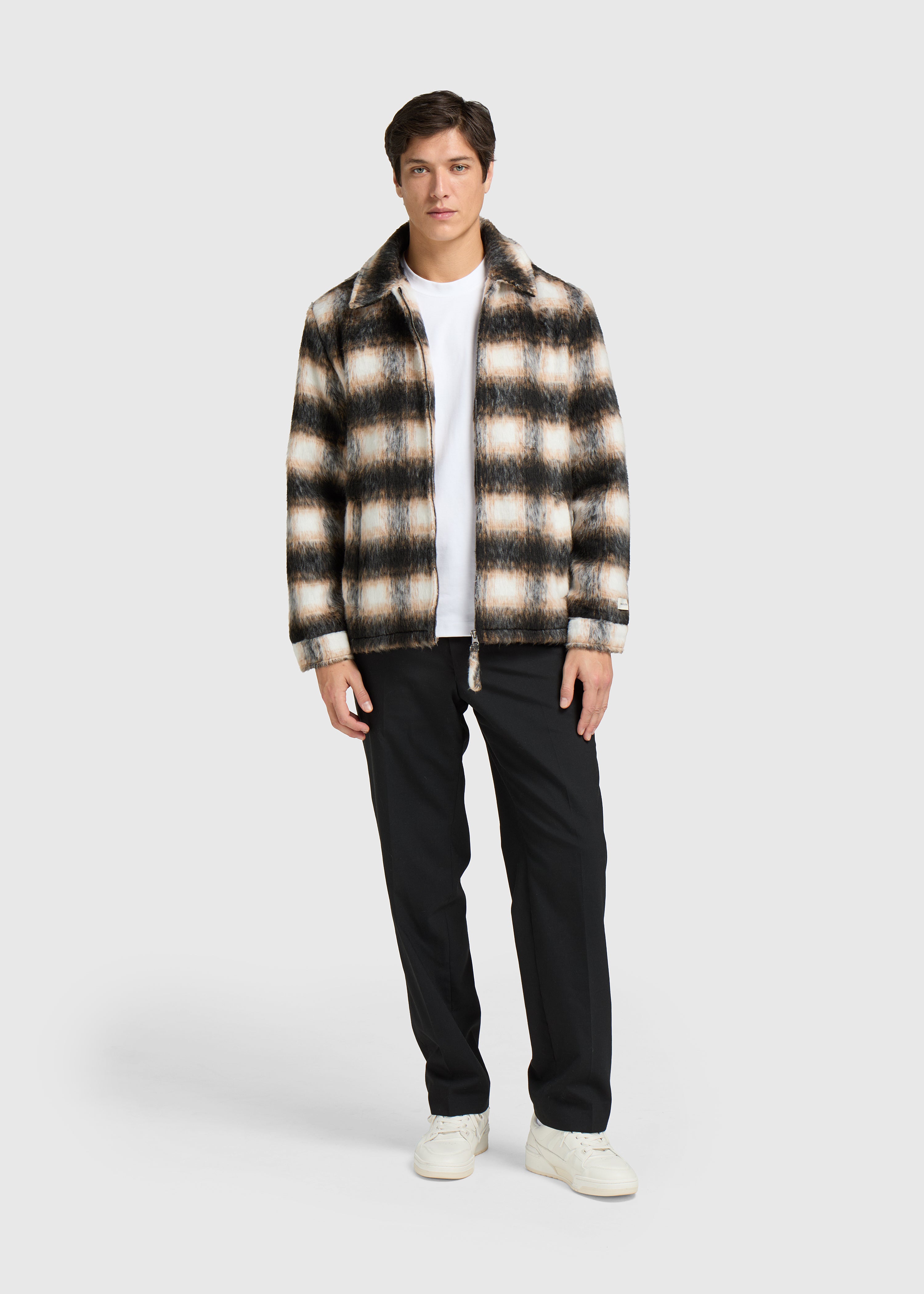 Hairy Check Jacket- Black