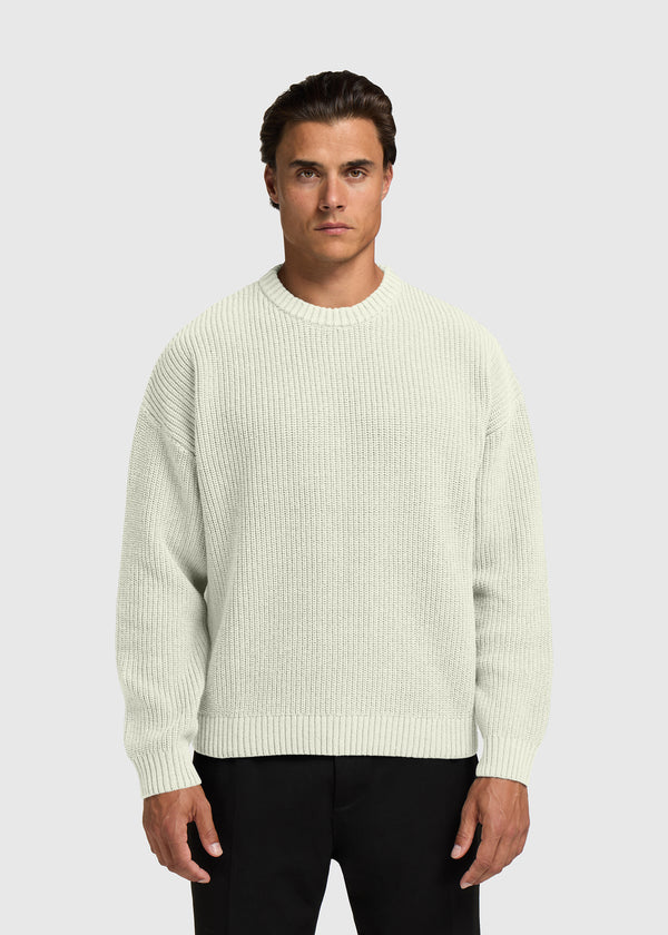 Heavy Knit Crewneck - Light Sand