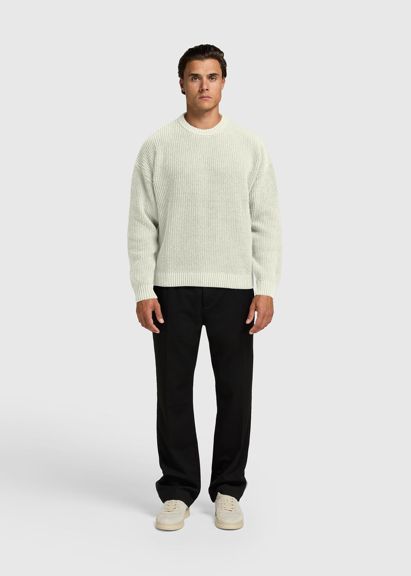 Heavy Knit Crewneck - Light Sand