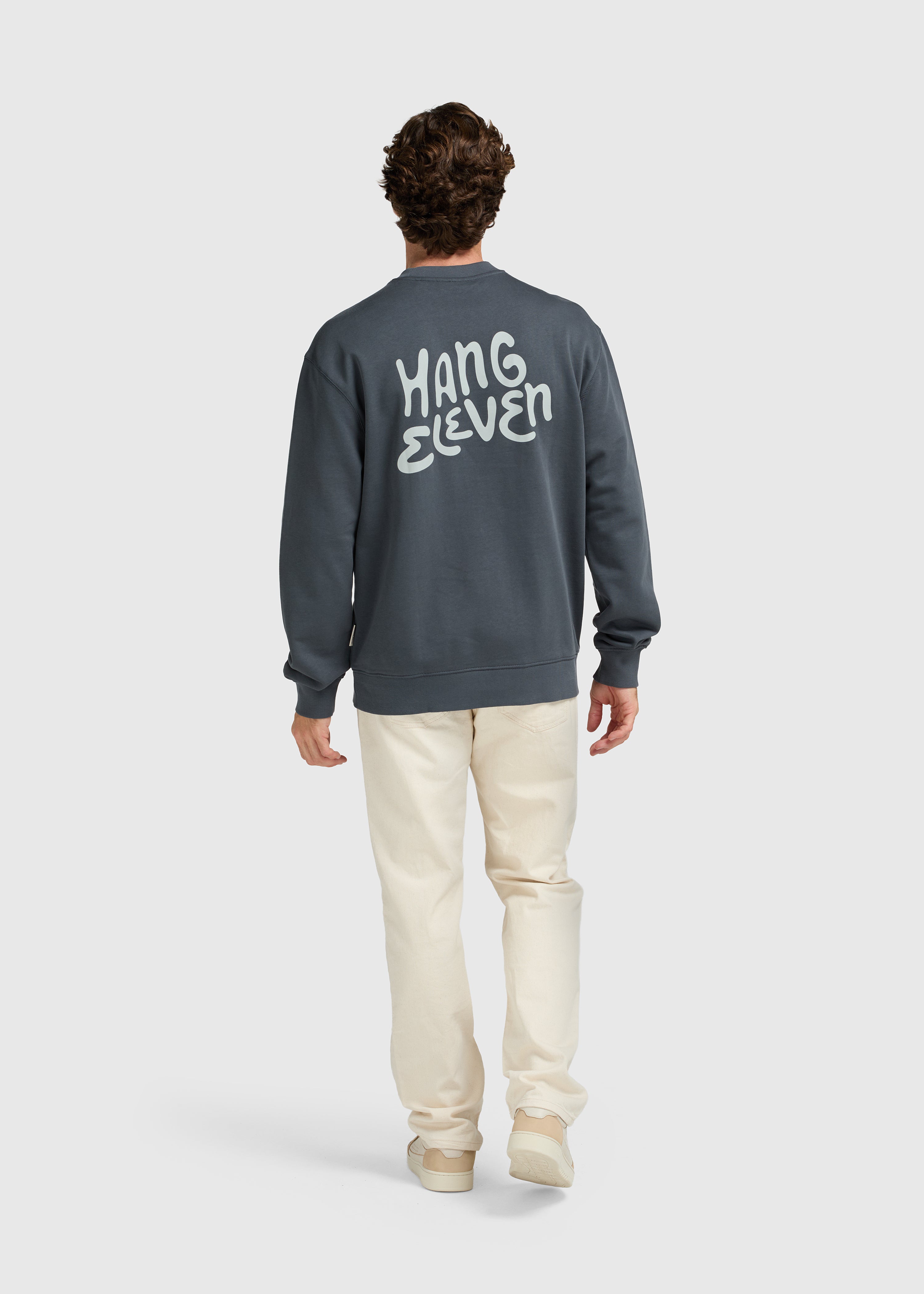 T-shirt à col rond de la marque - Bleu Ombré