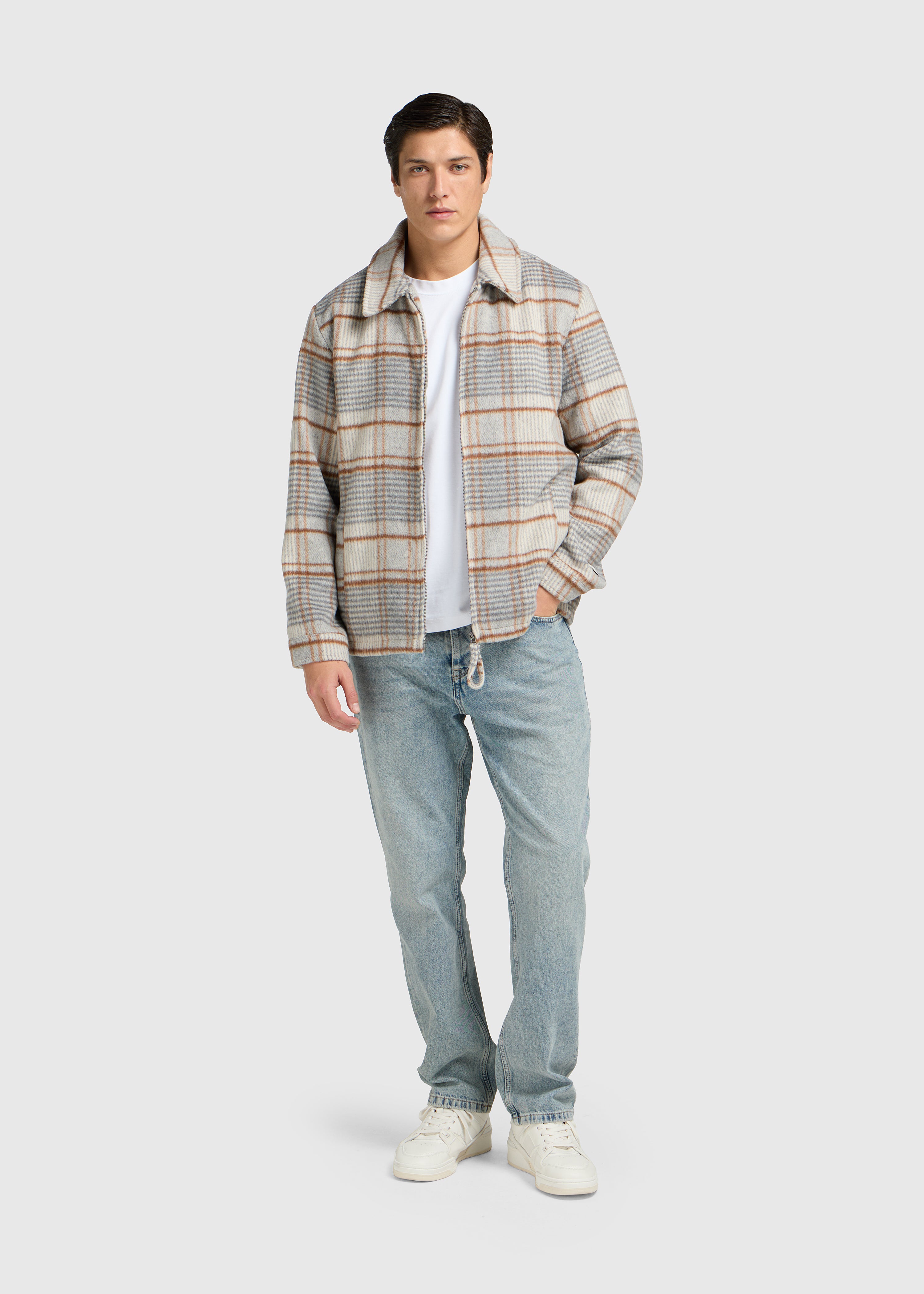 Hairy Check Jacket - Grey