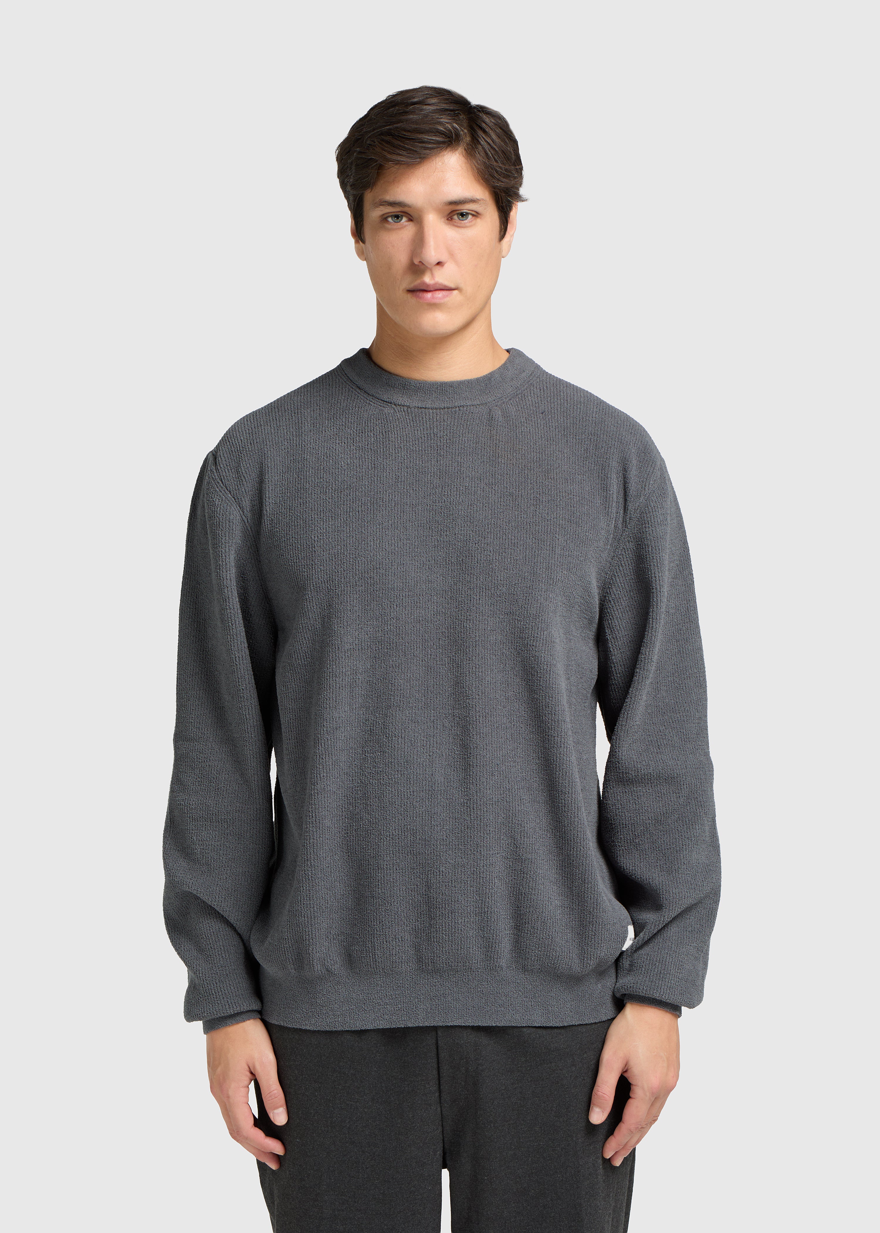 Structure Knit Crewneck - Anthracite