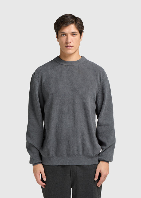 Structure Knit Crewneck - Anthracite