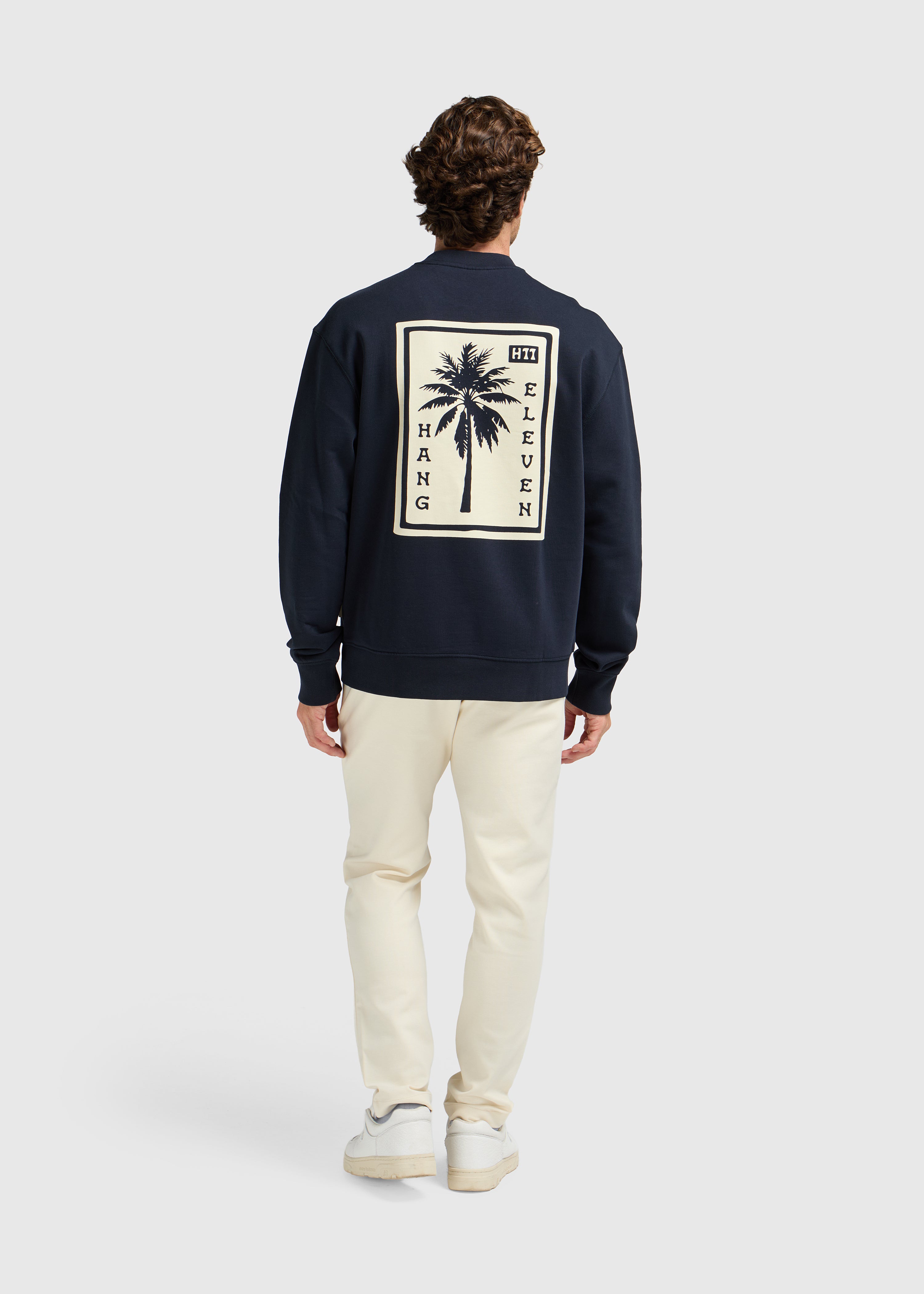 Palm Square Crewneck - Navy