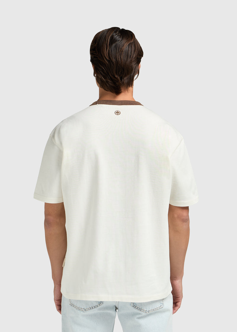 Washed Collar Tee - Brown