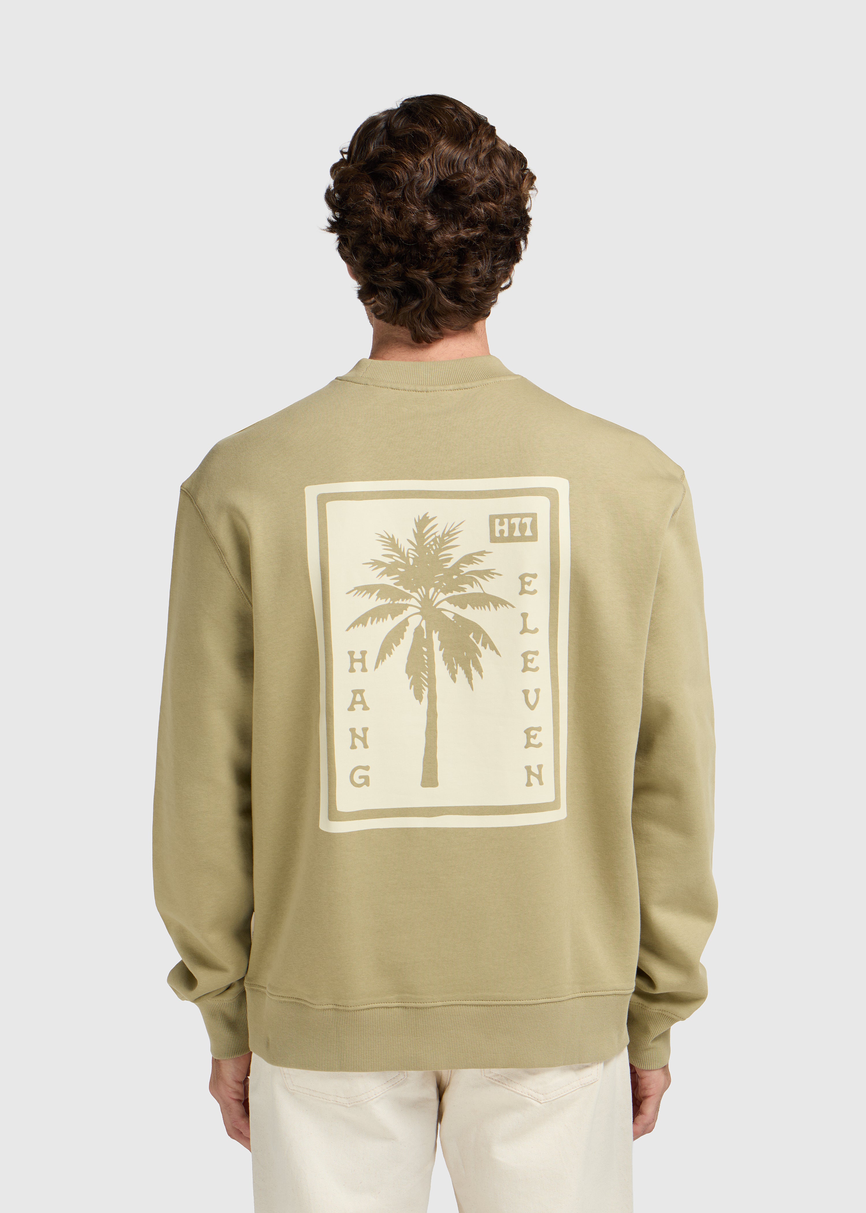 Palm Square Crewneck - Slate Green