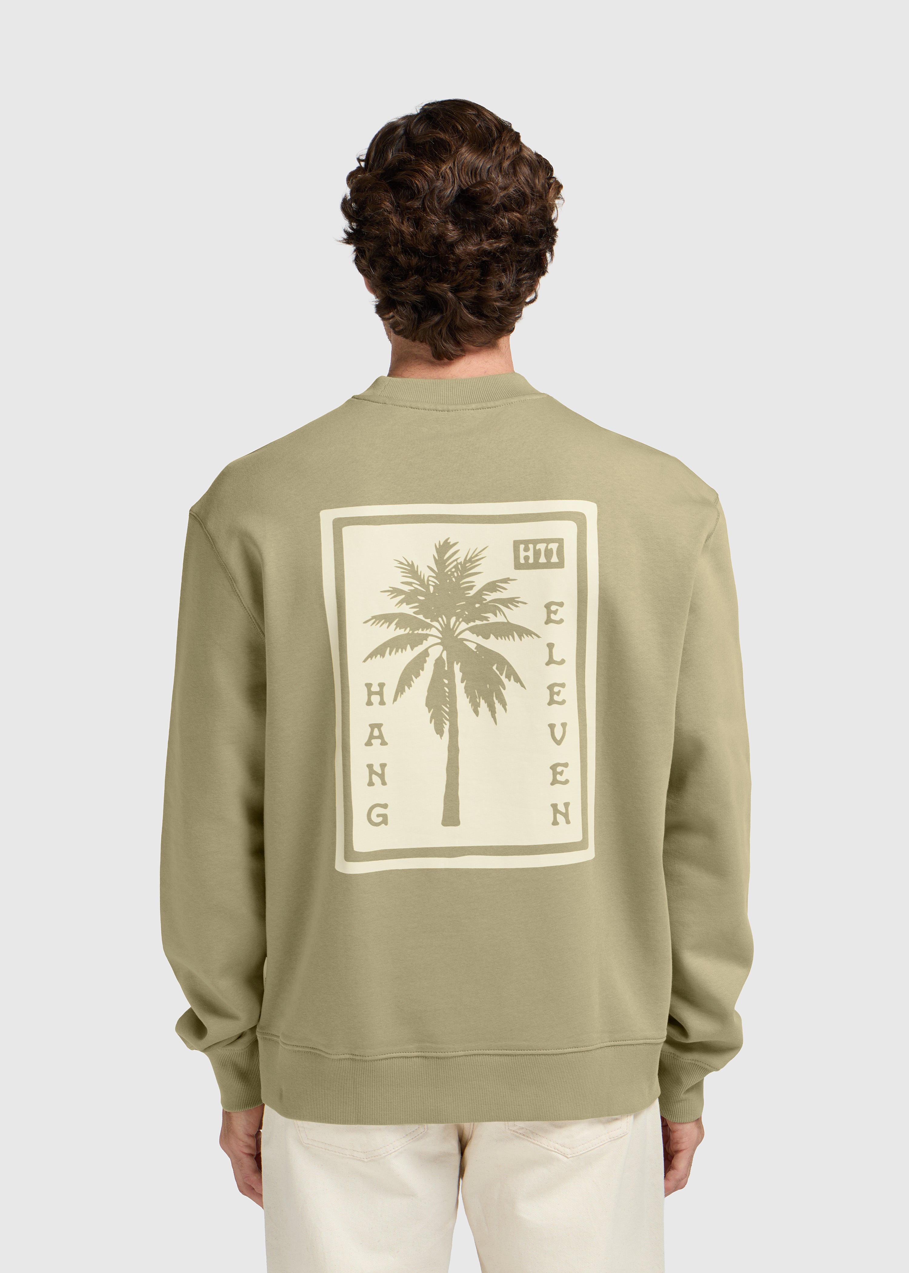 Palm Square Crewneck - Slate Green