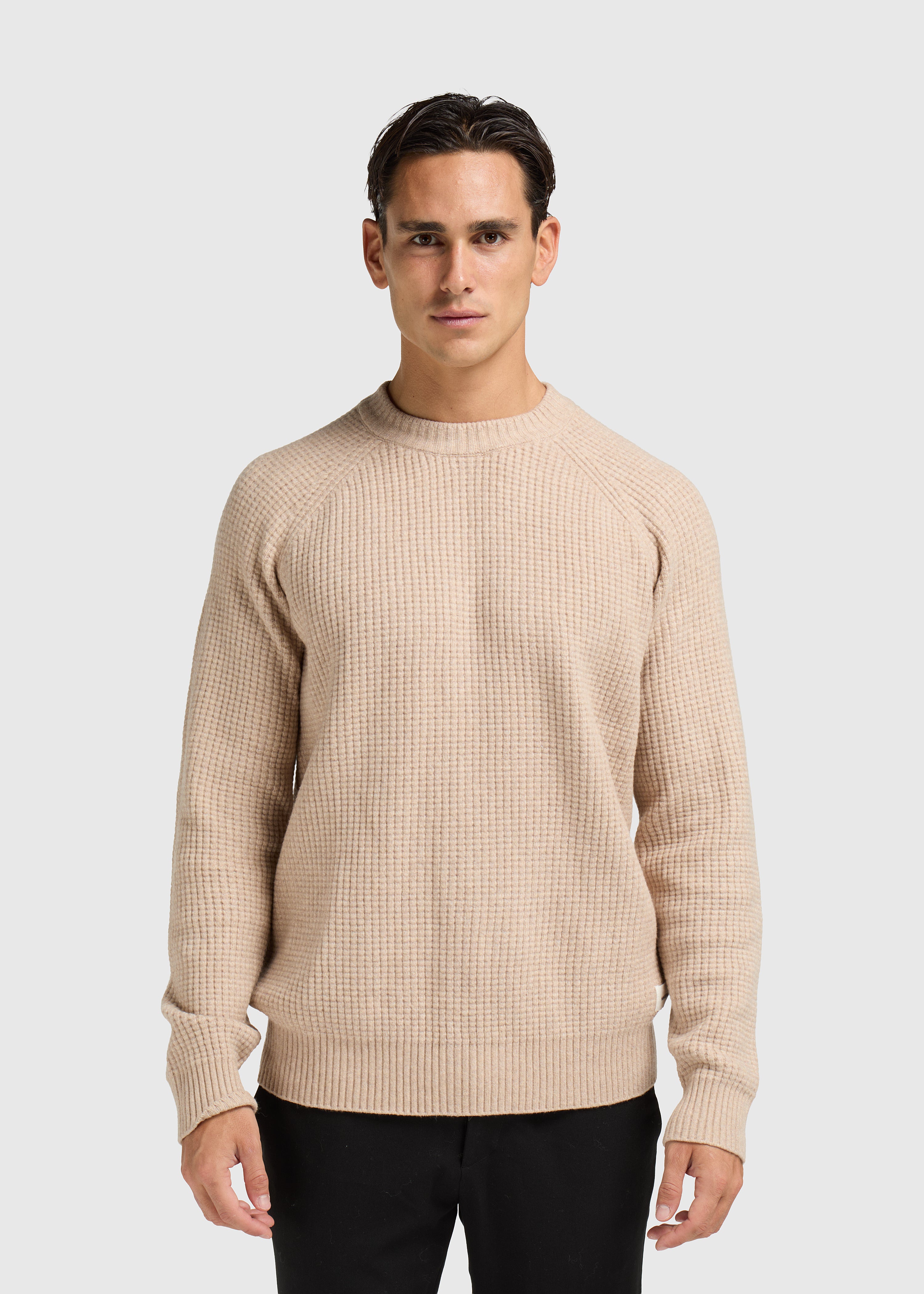 Soft Waffle Crewneck - Dark Sand