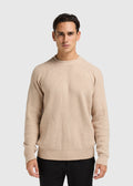 Col rond en molleton doux - Sable foncé