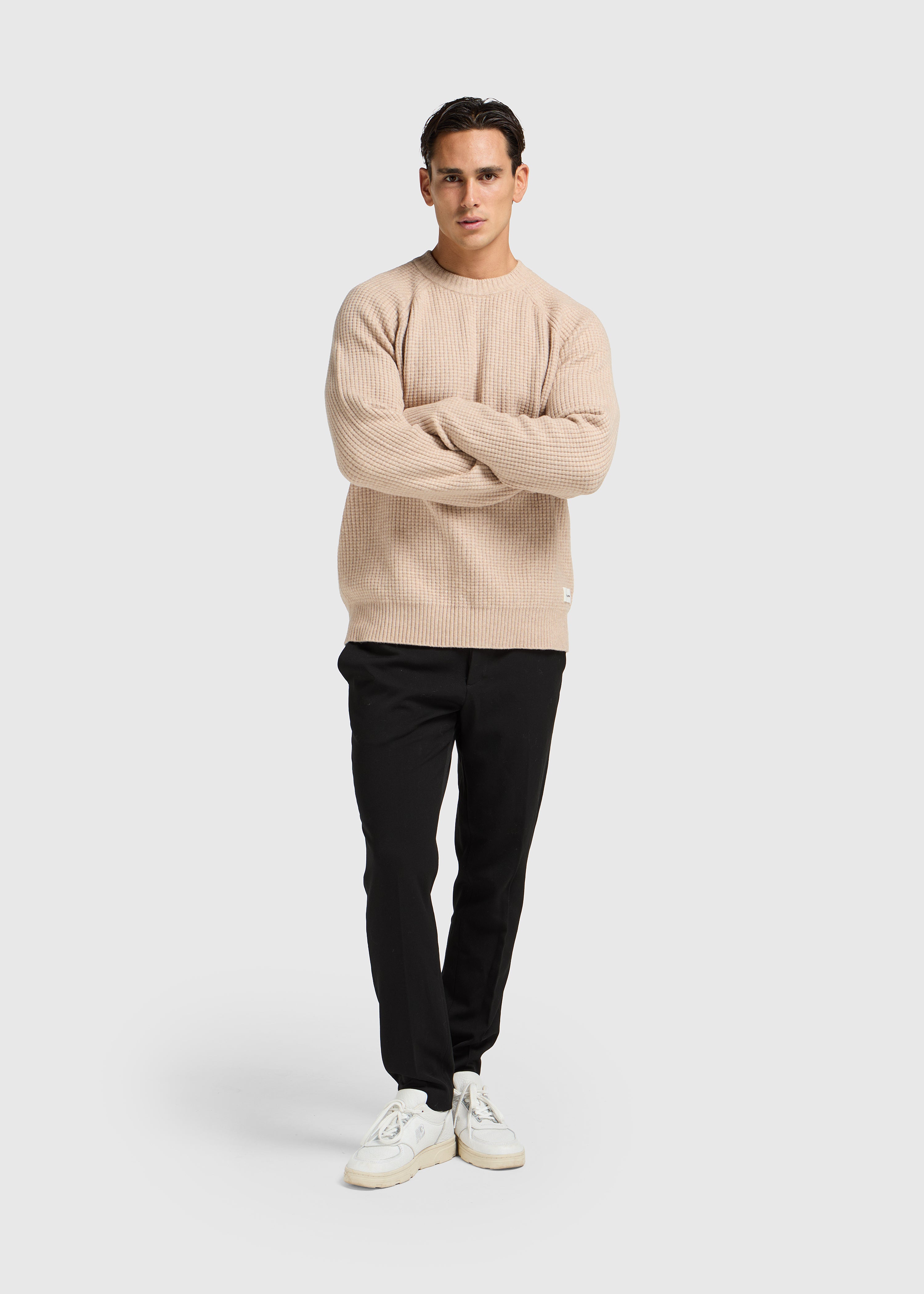 Soft Waffle Crewneck - Dark Sand