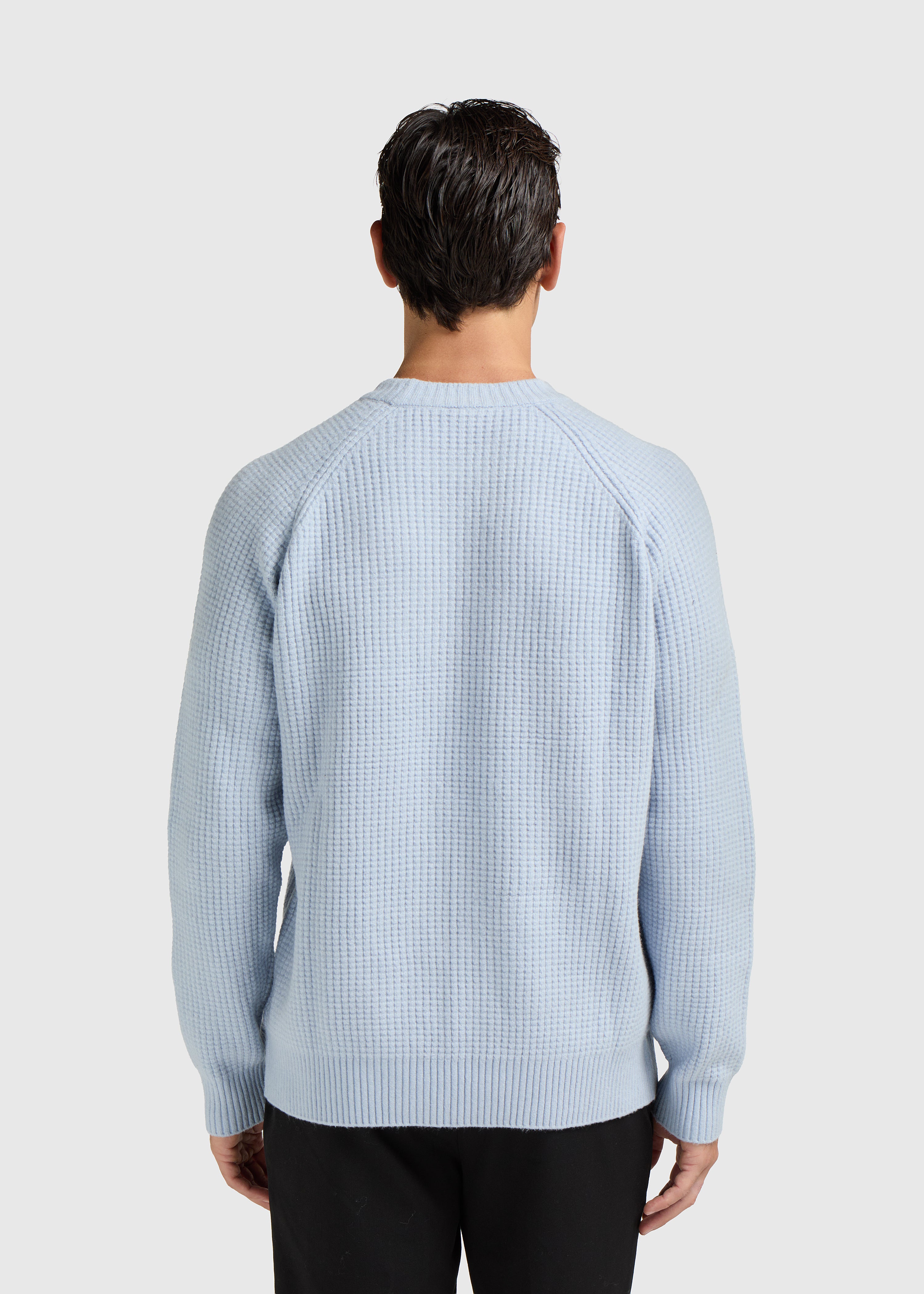 Soft Waffle Crewneck - Light Blue