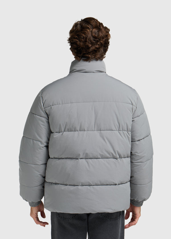 Seersucker Puffer Jacket - Grey