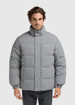 Seersucker Puffer Jacket - Grey