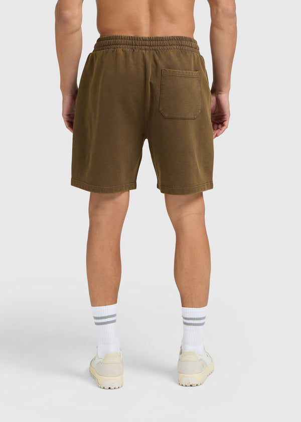 Washed Essential Sweat Short - Brown