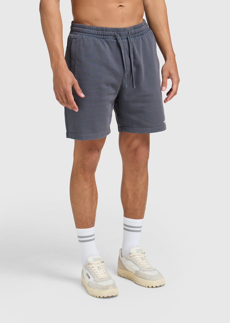 Washed Essential Sweat Short - Slate Blue