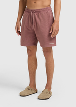 Washed Essential Sweat Short - Red