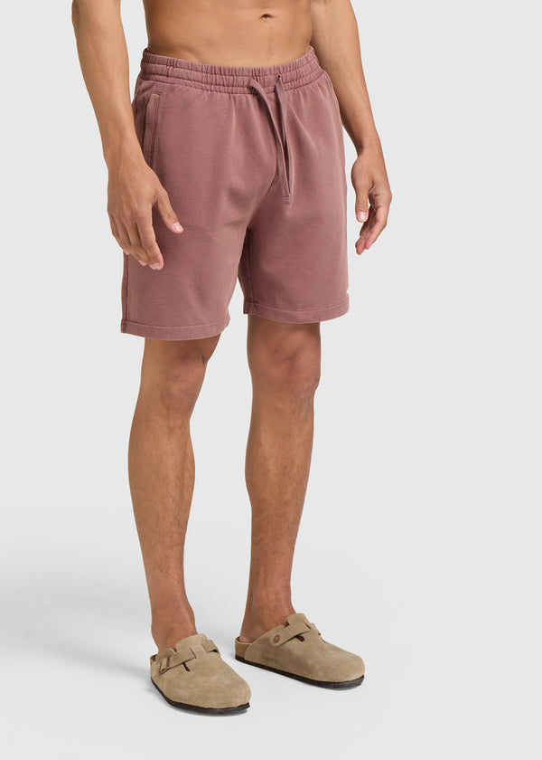 Washed Essential Sweat Short - Red