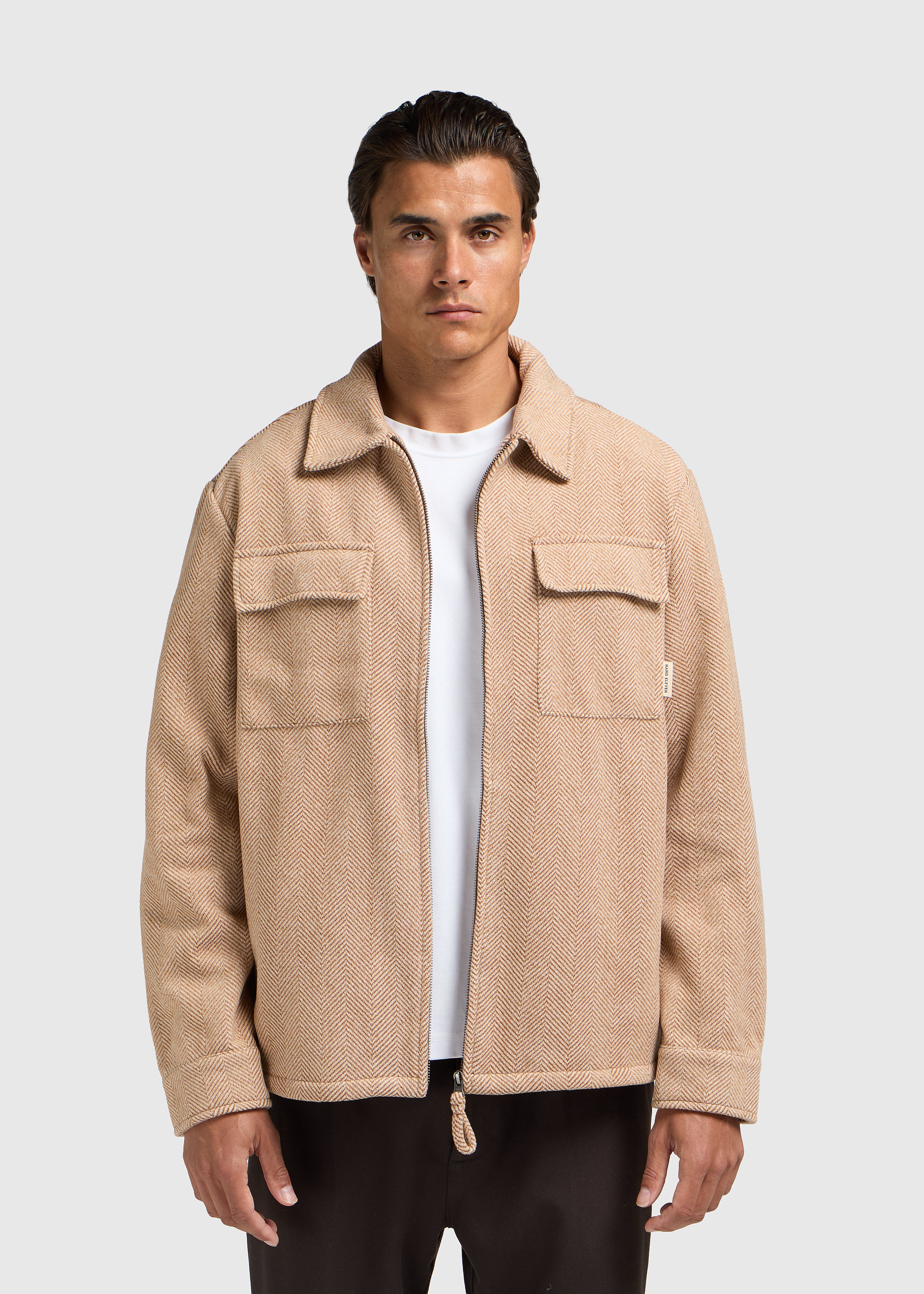 Herringbone Zip Jacket - Desert