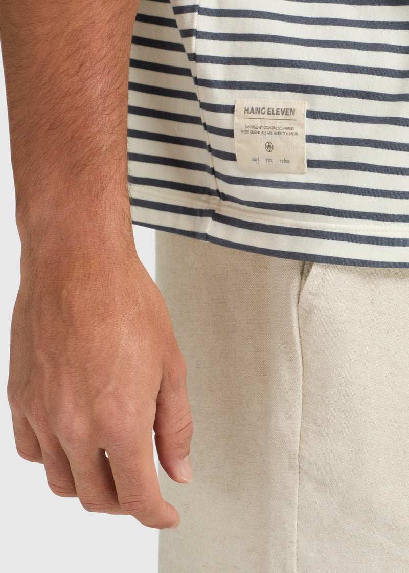 Boxy Stripe Tee - Ombre Blue