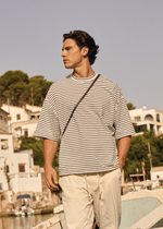Boxy Stripe Tee - Ombre Blue