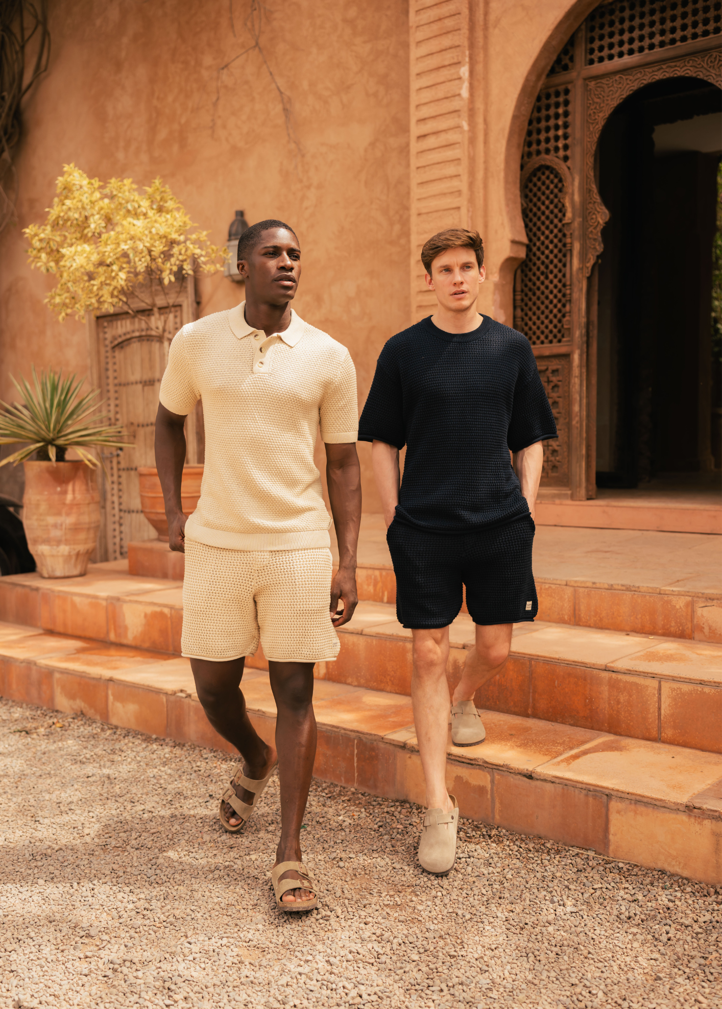 The Crochet Knit Polo - Sand