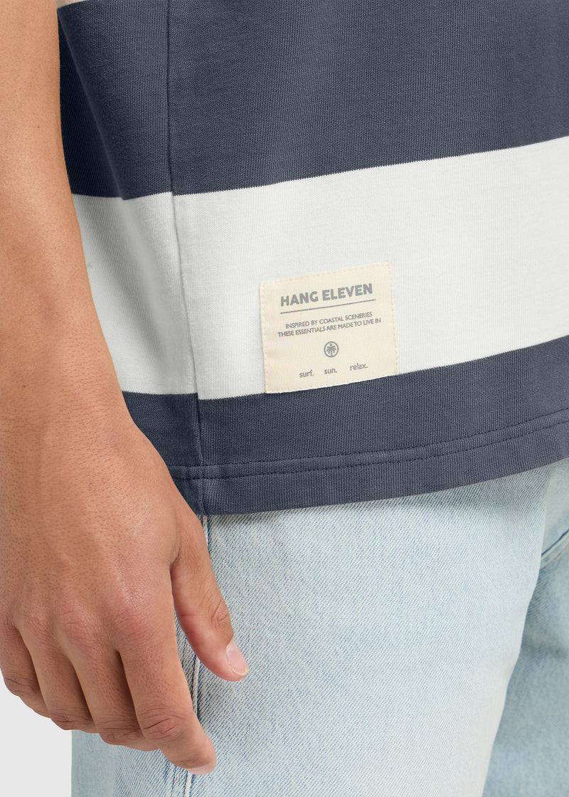 Big Stripe Tee - Ombre Blue